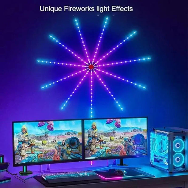 ✨ Firework LED Strip Lights 🎇 | Smart RGB with Music Sync 🎵, Remote + App Control 📲 | DIY Wall Decor 🖼 | Party 🎊 & Festival Lights