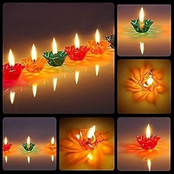 Eternal Glow, Water Sensor, 3D Reflective Colourful  Diyas🪔✨(Pack of 4/12/24)