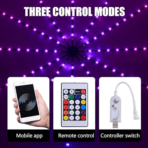 ✨ Firework LED Strip Lights 🎇 | Smart RGB with Music Sync 🎵, Remote + App Control 📲 | DIY Wall Decor 🖼 | Party 🎊 & Festival Lights