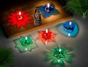 Eternal Glow, Water Sensor, 3D Reflective Colourful  Diyas🪔✨(Pack of 4/12/24)