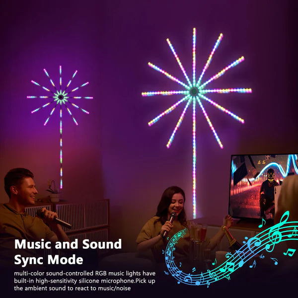 ✨ Firework LED Strip Lights 🎇 | Smart RGB with Music Sync 🎵, Remote + App Control 📲 | DIY Wall Decor 🖼 | Party 🎊 & Festival Lights