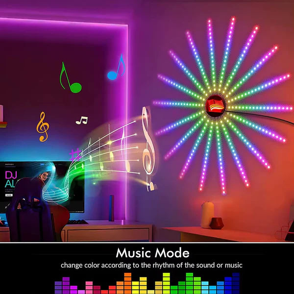 ✨ Firework LED Strip Lights 🎇 | Smart RGB with Music Sync 🎵, Remote + App Control 📲 | DIY Wall Decor 🖼 | Party 🎊 & Festival Lights