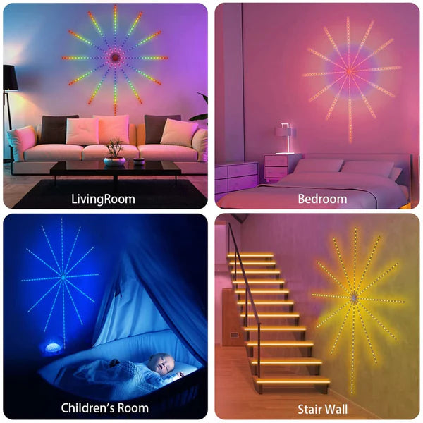 ✨ Firework LED Strip Lights 🎇 | Smart RGB with Music Sync 🎵, Remote + App Control 📲 | DIY Wall Decor 🖼 | Party 🎊 & Festival Lights
